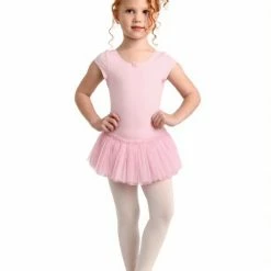 Danznmotion Dance Boutique Glitter Mesh Cap Sleeve Dress (Child)