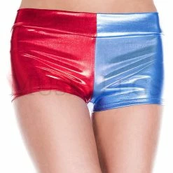 Music Legs Costumes Metallic Red/Blue Shorts