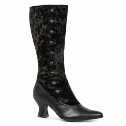 Ellie Shoes Velvet Button Boot (Adult)