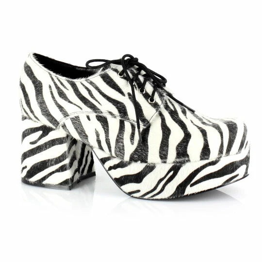 Ellie Shoes Zebra Pimp Platform Shoes (Men) Costume 3 Ellie Shoes Zebra Pimp Platform Shoes (Men) Costume