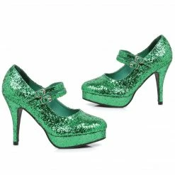Ellie Shoes Green Glitter Pump
