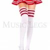 Music Legs Athletic Striped Thigh Highs 2 Music Legs Athletic Striped Thigh Highs