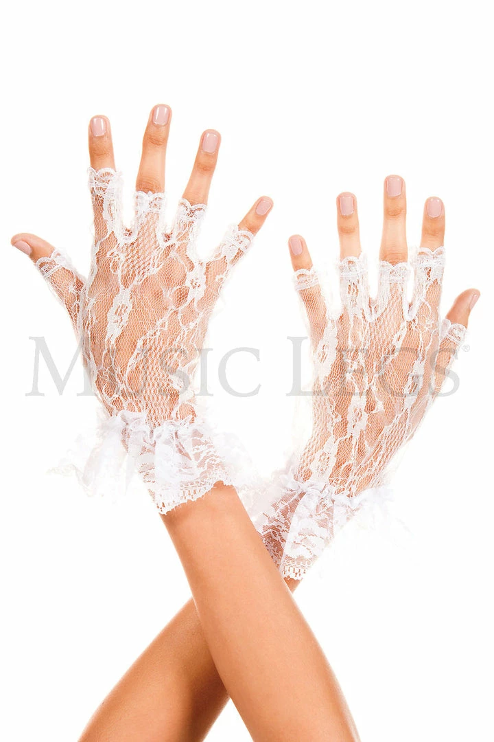 Music Legs White Lace Gloves Accessories 3 Music Legs White Lace Gloves Accessories