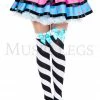 Music Legs Diagonal Striped Thigh Highs And Bow