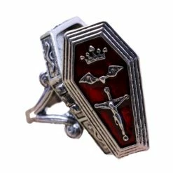 WF Imports Casket Ring, Openable Classic Halloween