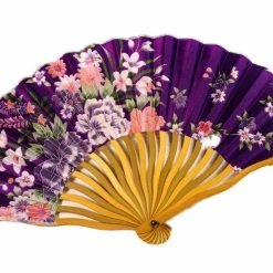 Gold State Floral Silk Fans Parasols, Fans & Purses