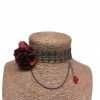WF Imports Red Rose Choker Jewelry
