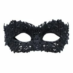 WF Imports Black Venetian Mask