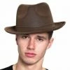 HMS Period Decades Leatherlike Gangster Hat