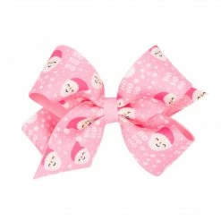 Wee Ones Pink Santa Print Bow Gifts & Accessories