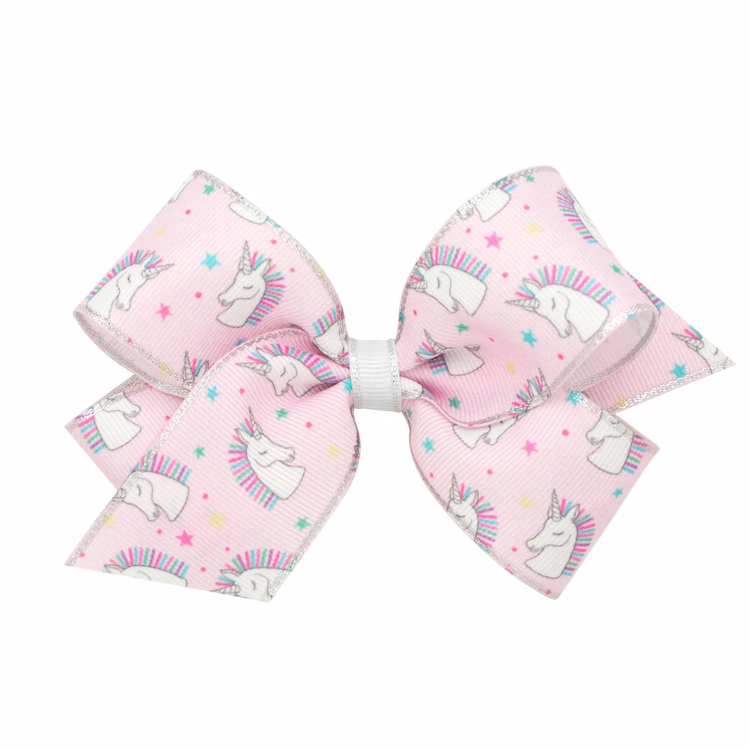 Wee Ones Unicorn Print Bow 3 Wee Ones Unicorn Print Bow