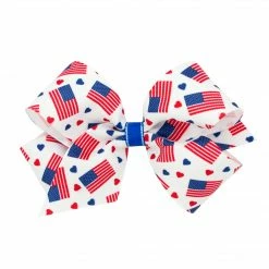 Wee Ones Patriotic Flag Print Bow Gifts & Accessories