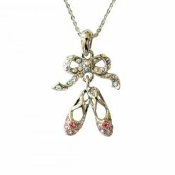 American Dance Supply Necklace Double Pointe Shoe- Small