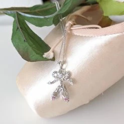 American Dance Supply Necklace Double Pointe Shoe- Small