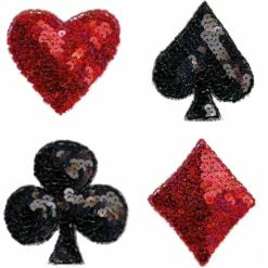 Glitz Themes Sequin Card Suit Appliques