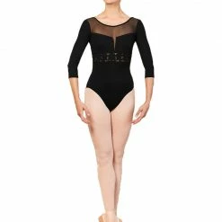 Dance Boutique Embroidered Trim 3/4 Sleeve Leotard By Bloch (Adult)