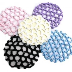 CJ Merchandise Gifts & Accessories Crocheted Bun Cover With Rhinestones