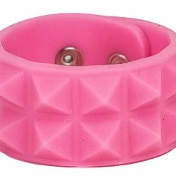 Perfectly Punk Rubber Pyramid Studded Bracelet (2-row)