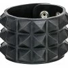 Perfectly Punk Rubber Pyramid Studded Bracelet (3-row)