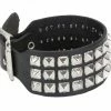 Perfectly Punk Themes Studded Buckle Bracelet (3-row)