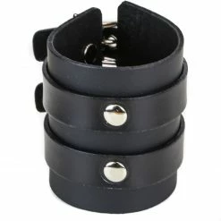 Perfectly Punk Leather Buckle Bracelet (2-line)