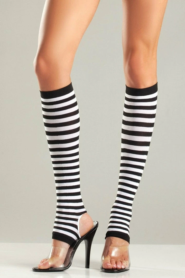 Be Wicked Footwear Striped Stirrup Knee Highs 3 Be Wicked Footwear Striped Stirrup Knee Highs