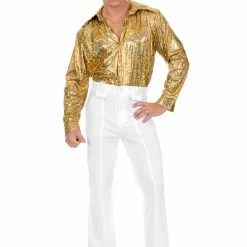 Charades Costumes Gold Glitter Disco Shirt (Adult)