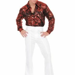 Charades Costumes Flame Hologram Disco Shirt (Adult)