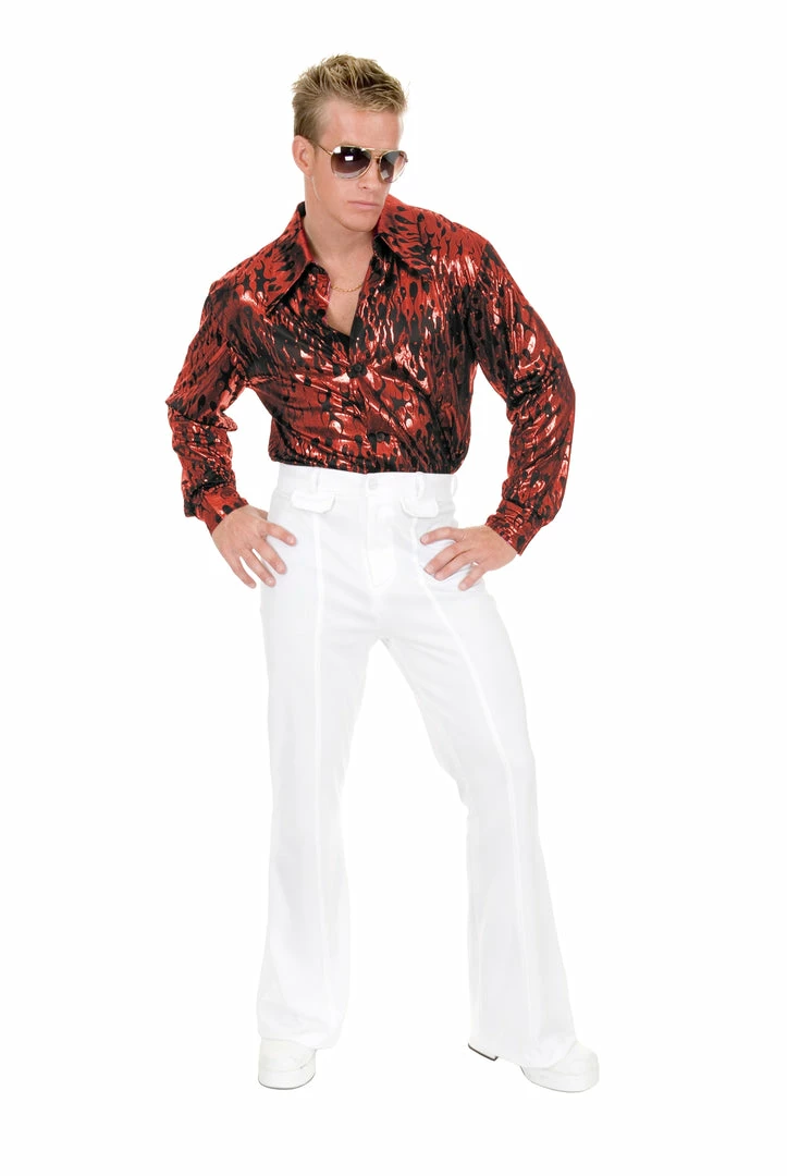 Charades Costumes Flame Hologram Disco Shirt (Adult) 3 Charades Costumes Flame Hologram Disco Shirt (Adult)