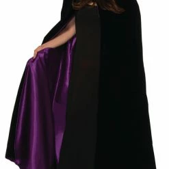Charades Velvet Cape Hooded With Lining