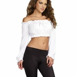 Dreamgirl Crop Long Sleeve Peasant Top Costuming Separates
