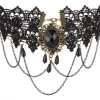 SAM Corporation Gothic Lace Choker With Stone Jewelry