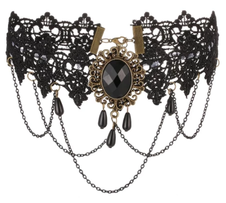SAM Corporation Gothic Lace Choker With Stone Jewelry 3 SAM Corporation Gothic Lace Choker With Stone Jewelry