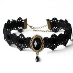 SAM Corporation Lace Choker With Teardrop Stone Chokers