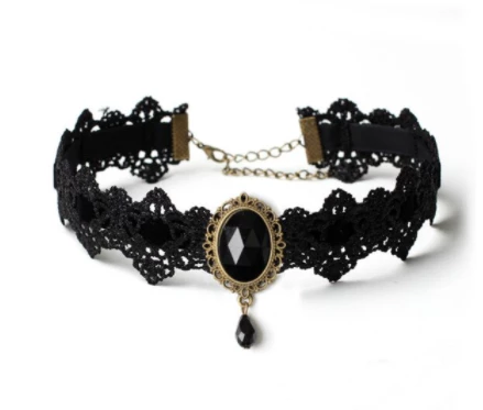 SAM Corporation Lace Choker With Teardrop Stone Chokers 4 SAM Corporation Lace Choker With Teardrop Stone Chokers