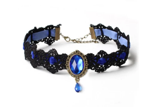 SAM Corporation Lace Choker With Teardrop Stone Chokers 5 SAM Corporation Lace Choker With Teardrop Stone Chokers