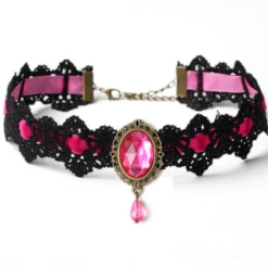 SAM Corporation Lace Choker With Teardrop Stone Chokers 9 SAM Corporation Lace Choker With Teardrop Stone Chokers