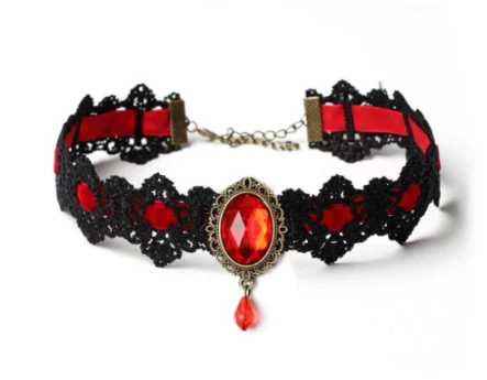 SAM Corporation Lace Choker With Teardrop Stone Chokers 3 SAM Corporation Lace Choker With Teardrop Stone Chokers