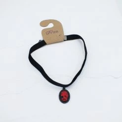 Fizz Jewelry Classic Halloween Red Bone Lolita Cameo Velvet Choker