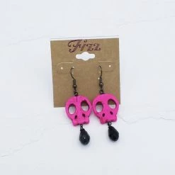 Fizz Jewelry Holidays Skull Charm Earrings