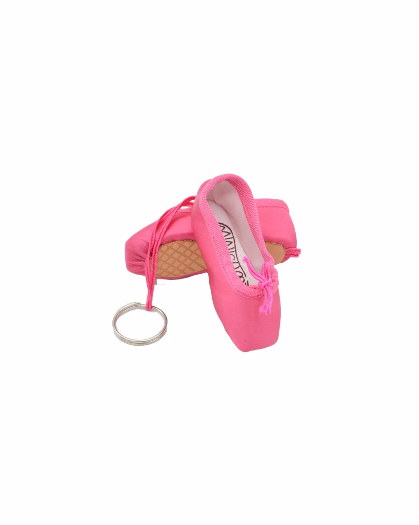 Pillows For Pointes Pointe Shoe Keychain - Hot Pink 3 Pillows For Pointes Pointe Shoe Keychain - Hot Pink