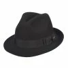 Dorfman Pacific Fedora Crushable Wool Felt - Black