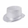 JH Hat Company Silver Glitter Top Hat