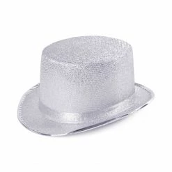 JH Hat Company Silver Glitter Top Hat