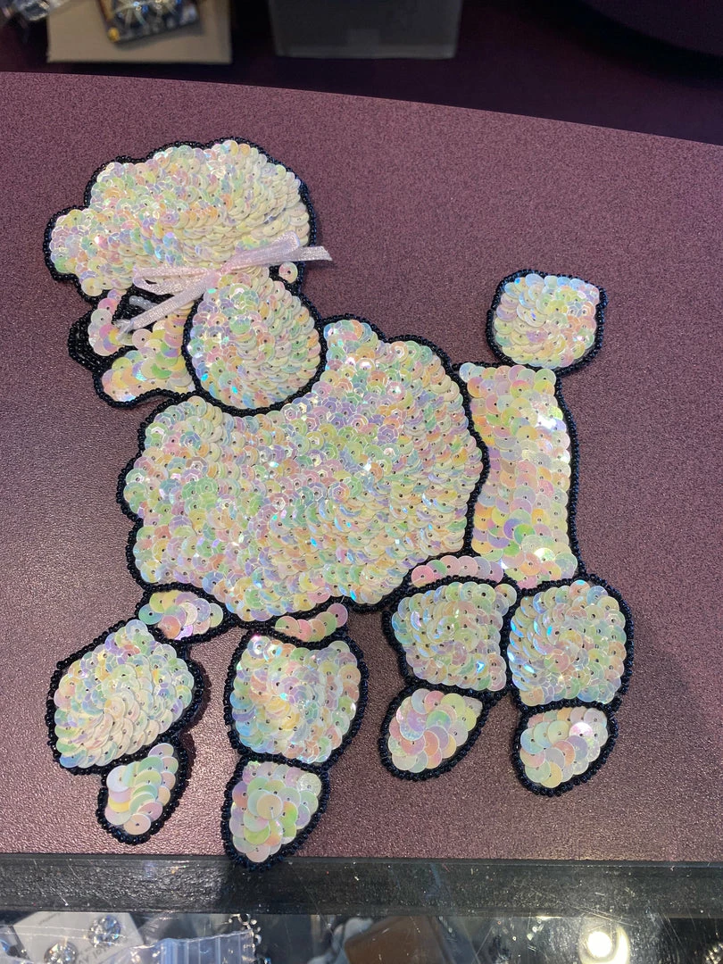 Glitz Period Decades Sequin Poodle Applique 3 Glitz Period Decades Sequin Poodle Applique