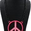 SAM Corporation Hot Pink Peace Necklace Themes