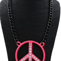 SAM Corporation Hot Pink Peace Necklace Themes