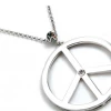 SAM Corporation Silver Peace Sign Necklace Gifts & Accessories 1 SAM Corporation Silver Peace Sign Necklace Gifts & Accessories