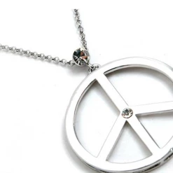 SAM Corporation Silver Peace Sign Necklace Gifts & Accessories