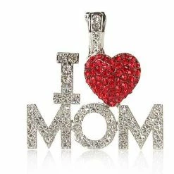 SAM Corporation "I Love Mom" Rhinestone Pendant Gifts & Accessories